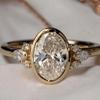 Luxurious Sparkling Oval Inlaid Zircon Women's Ring, Fashionable Holiday Party Accessories, Zircon Gifts