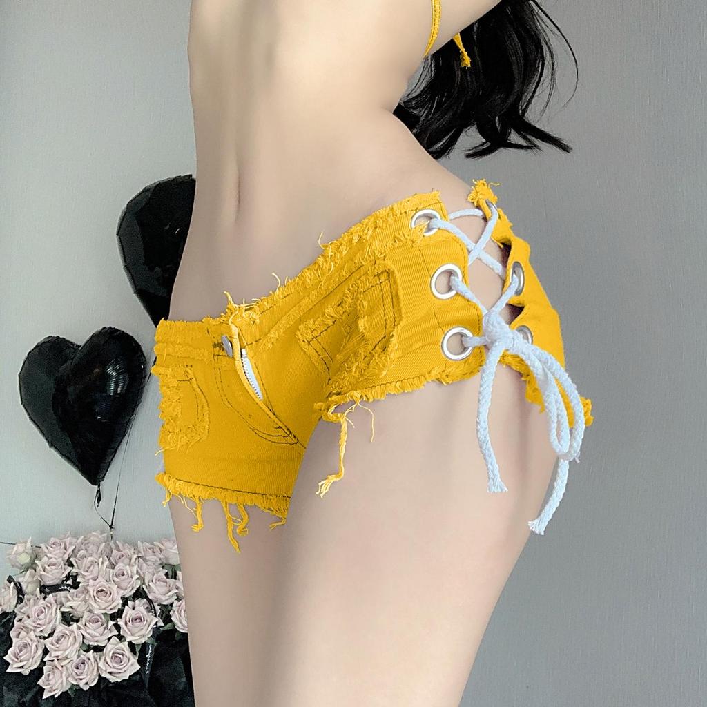 Summer 2025 Women's Low Waist Denim Shorts – Sexy Nightclub Style