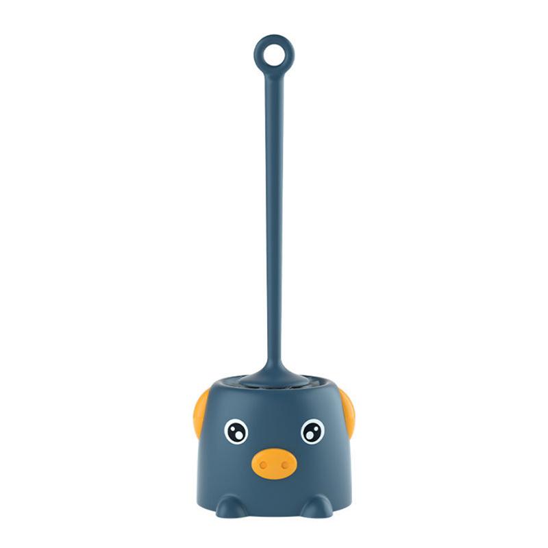 

Милый мультяшный узор, бытовая щетка для унитаза, креативный набор щеток для мытья приседаний для ванной комнаты 1pc синий