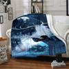 1pc Deer and Harry Potter Flannel Blanket Soft Warm Throw for Home, Office, Travel, All-Season Cozy Bedding GiftL1061