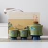 Merchandise Forbidden City Cover Bowl Kung Fu Tea Set Household High Foot Small Tea Bowl Literati Travel Tea Set Business Gift Set