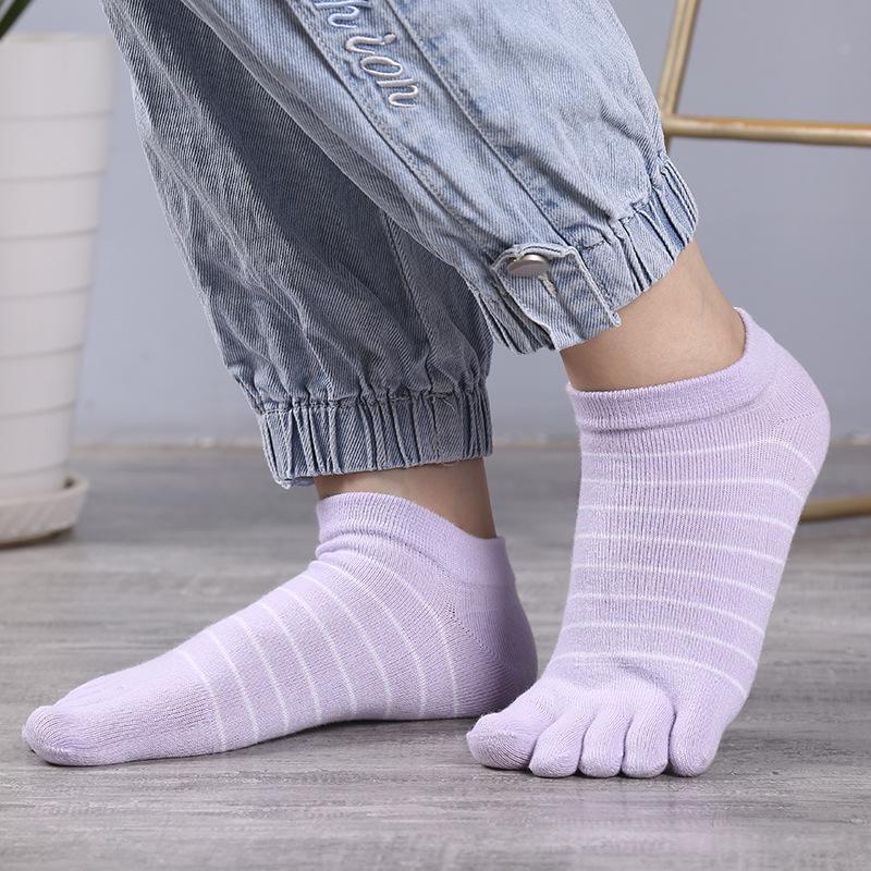 Women's Cotton Five-Toe Socks - Anti-Slip, Short Tube, Low Waist, Separate Toe Design