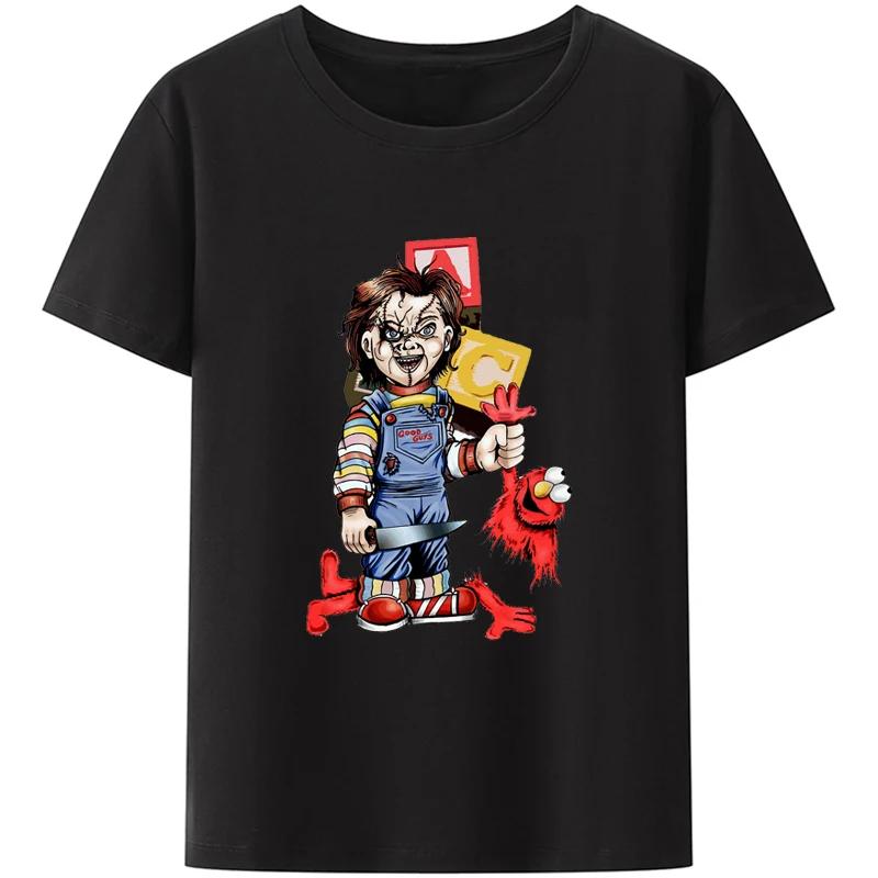 Horror Movie Chucky Cartoon Graphic T Shirts Hip Hop Short-sleev Fashion Tops Unisex Harajuku Casual Streetwear Camisetas