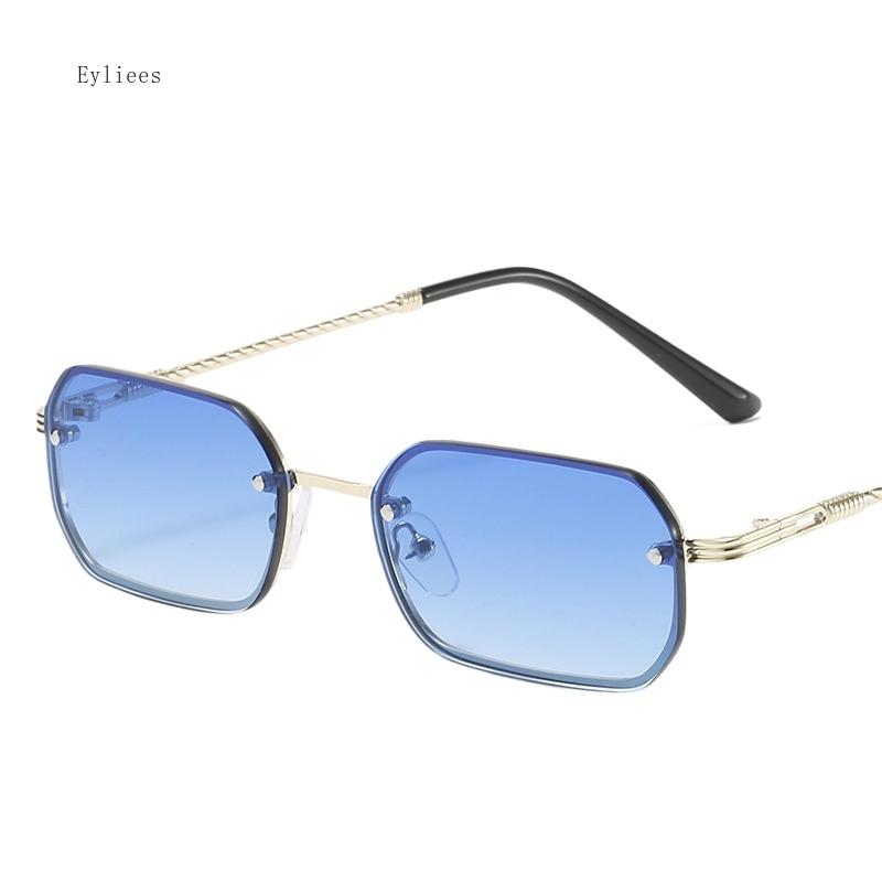 Small Square Rimless Sunglasses Women  Trending Black Sun Glasses For Female Vintage Eyewear UV400