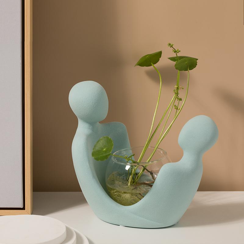 Modern Minimalism Abstract Character Decorations Ceramic Couple Ornaments Valentine's Day Gift Home Decoration Accessories