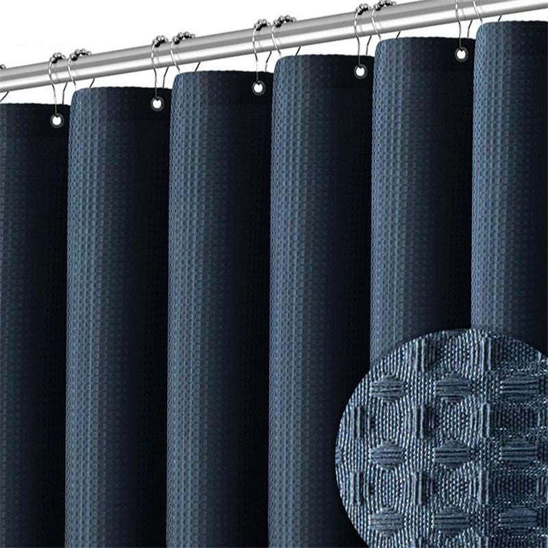 3D Thickened Waterproof Strap with Iron Hook Bathroom Mildew Proof Fabric Partition Curtain Shower Curtain