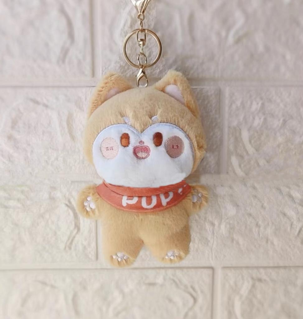 Kawaii Magic Starry Wings Sheep Plushie Colour Wolf Dog Puppy Plushie Pendant Tiger Fox Cat Panda Lamb Small Plush Toy Keychain