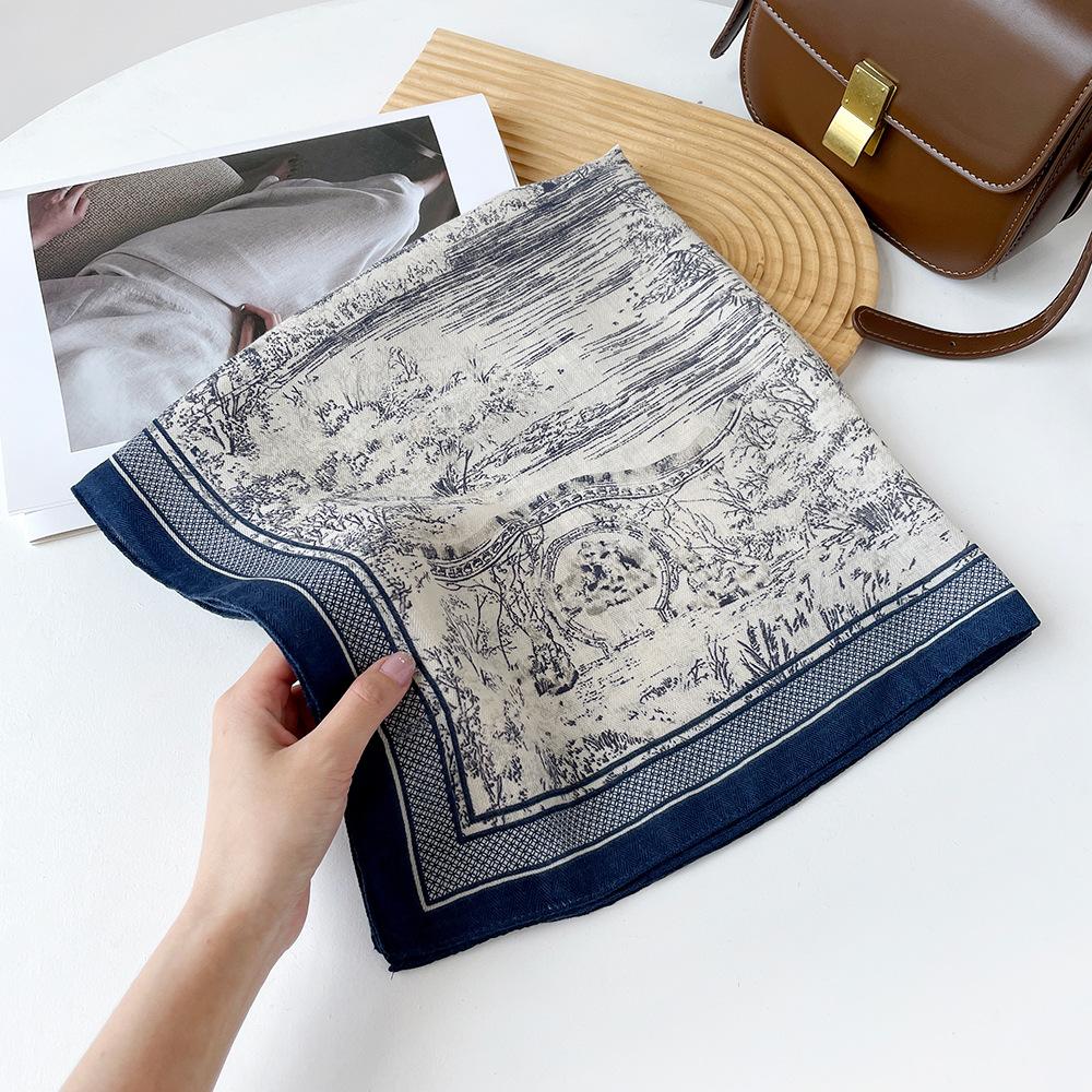 Women S Versatile Fashion Silk Like Square Scarf All Season Sun Protection
