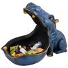 Angry Big Mouth Hippopotamus Showpiece for Home Decor Showpiece | Hippo Showpiece for Home Decorative Showpiece (Hippo Blue) Resin