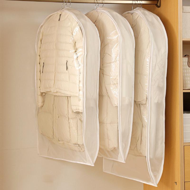 Wardrobe Organizer Bags for Down Jackets Hanging Storage Dust Cover Breathable Moisture Proof for Home Use
