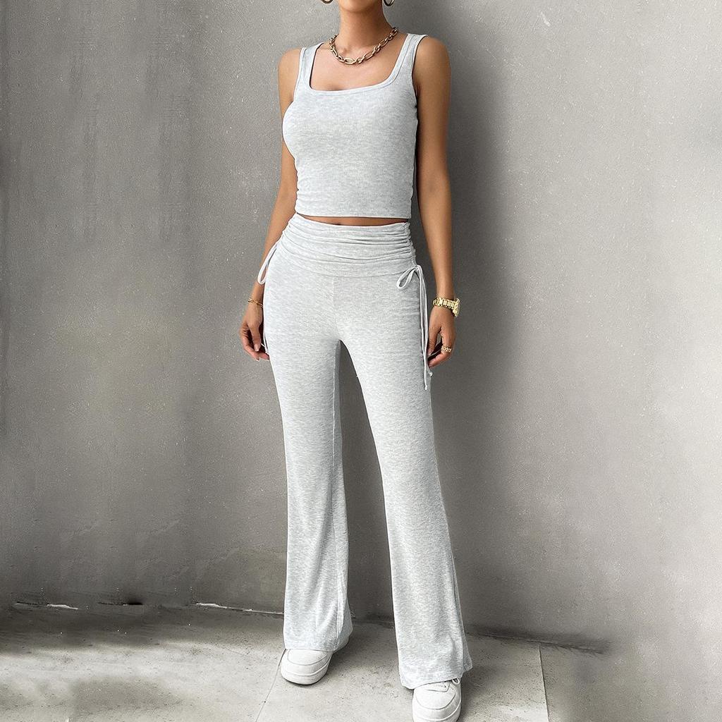 Diyun Women's 2024 Spring/Summer Casual Slim-fit Tank Top & Long Pants Set - European & American Style