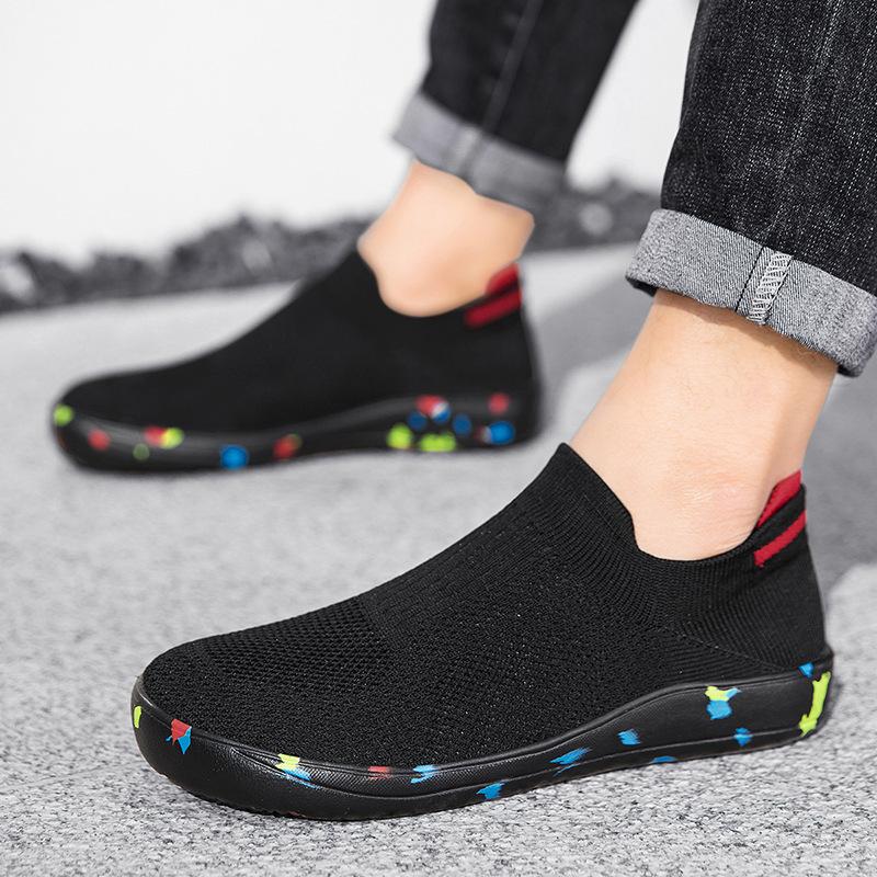 Новая обувь для ходьбы большого размера легкий эластичный верх на одной педали носки с широким носком обувь для босиком с нулевым перепадом 45 4390₽