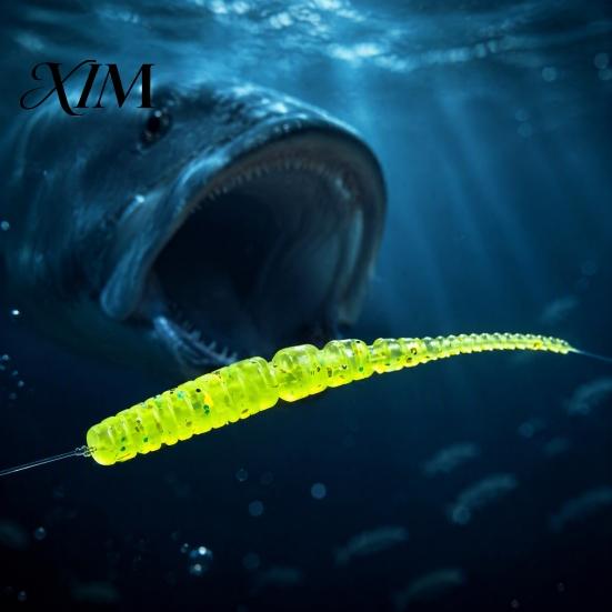 Bass Fishing Lures 50Pcs Bionic Worm Soft Bait, 40MM/0.37g 50MM/0.45g Artificial Lure with Needle Lightweight Baits Tail, Swim for Freshwater