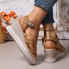 Summer new holiday slope heel with sandals casual versatile fashion platform beach shoes