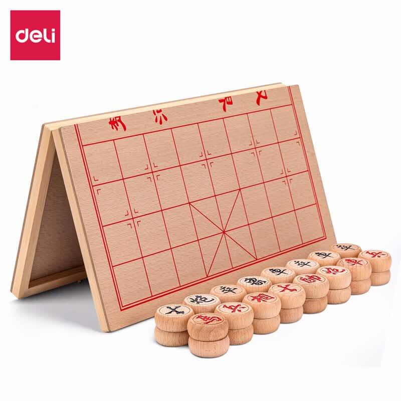 Deli 50mm Beechwood Chinese Chess Set