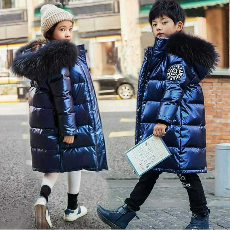 Boys and Girls Winter Padded Jacket Mid-length Thickened Children's Padded Jacket Mid-length Trend