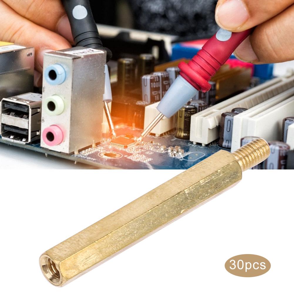 Standoff Brass Coupling M3 Single Head Hex Nuts Replacement Kits for PCB BoardM3 X 30 30Pcs