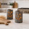 Small Decorative Lanterns for Entryways Halloween Pumpkin Candle Holder, Resin Hollow Candlestick, Vintage Country Fall Holiday Party