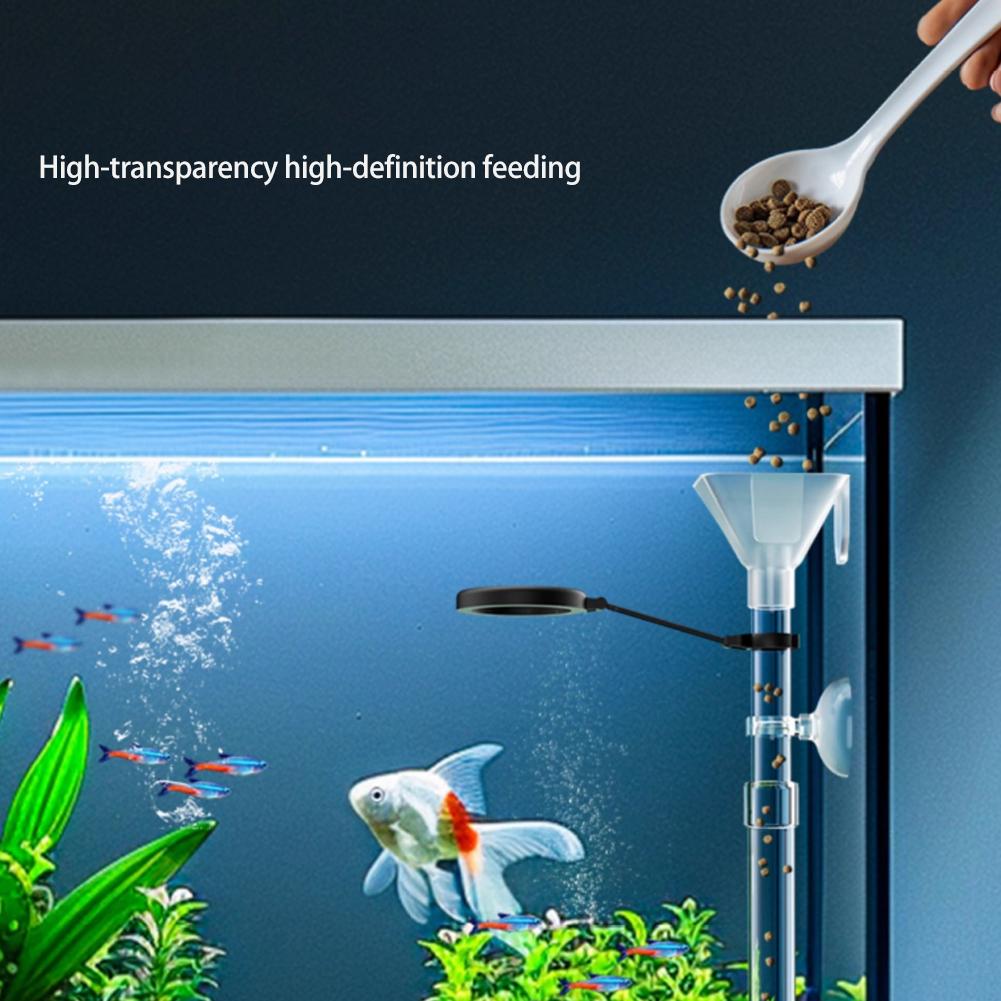 Acrylic Aquarium Fish Feeder Transparent Tube Floating Sinking Feed Suction Cup Feeding Ring Fish Tank Accessory