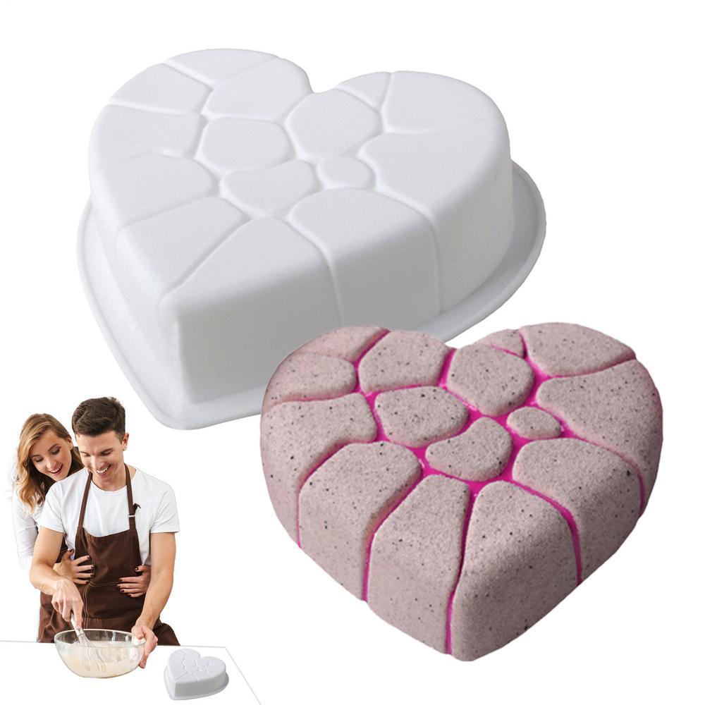 

Силиконовые формы для маффинов Формы для силиконовых тортов Инструменты для выпечки Треснувшее сердце Антипригарная многоразовая форма Кухонные гаджеты Принадлежности для выпечки