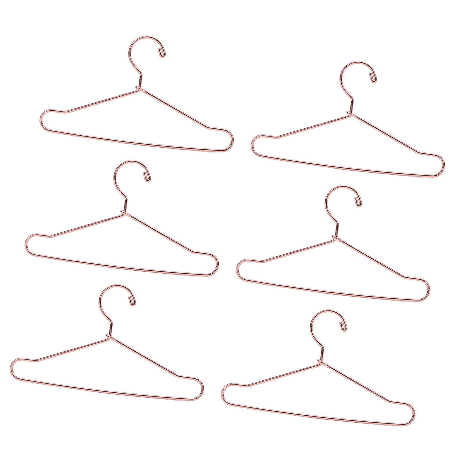 10 шт Вешалки для одежды кукольного домика из нержавеющей стали милые вешалки для кукольной одежды держатели для нарядов 100 мм розовые розового золота 698₽