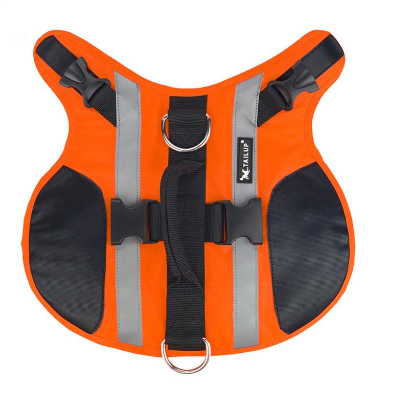 Bxx Gilet de sauvetage d'été 2 en 1 rafraîchissant pour chiot toutes races, flottabilité élevée en mousse, anti-noyade, équipement d'entraînement à l'eau pour piscine, lac, plage (Orange,L) orange