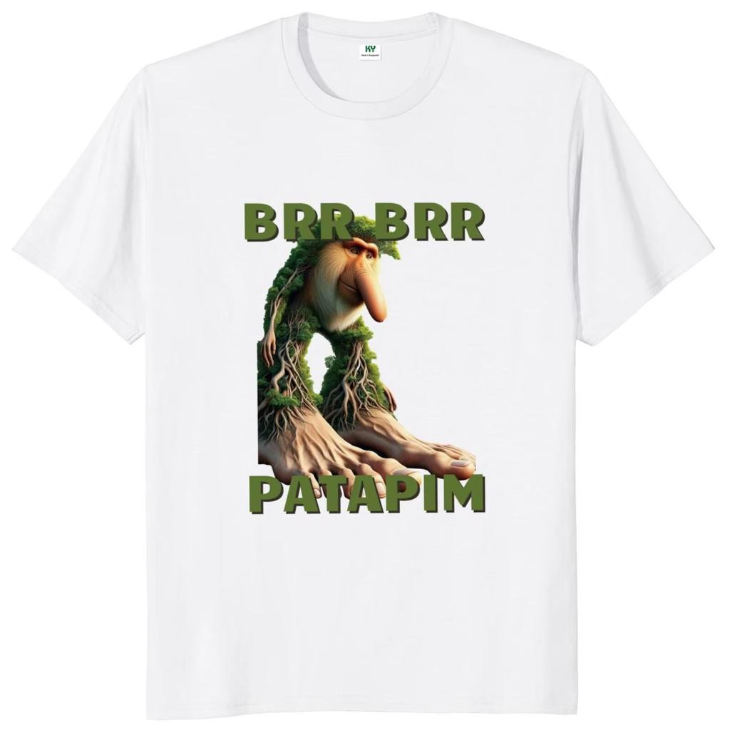 Brr Brr Patapim T Shirt Funny Italian Brainrot Meme Y2k Men's Women Cotton Streetwear Oversize Loose Casual Tee Top Short Sleeve