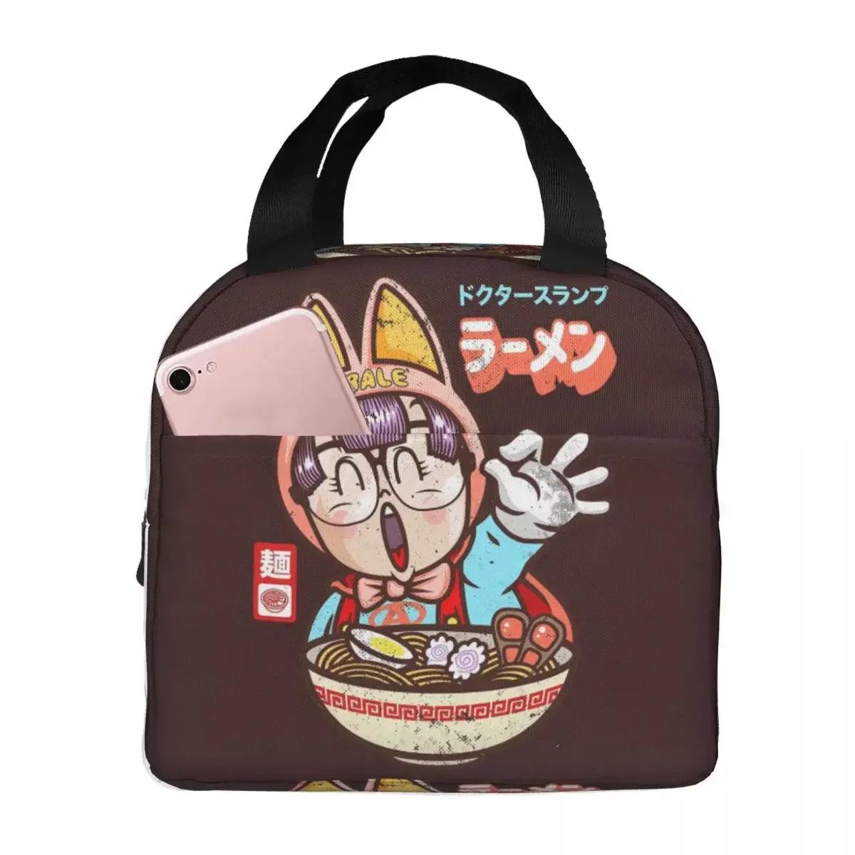 Dr Slump Ramen For Life Arale Insulated Lunch Bag for Women Kids Portable Food Boxes Thermal Lunch Box Tote One Size