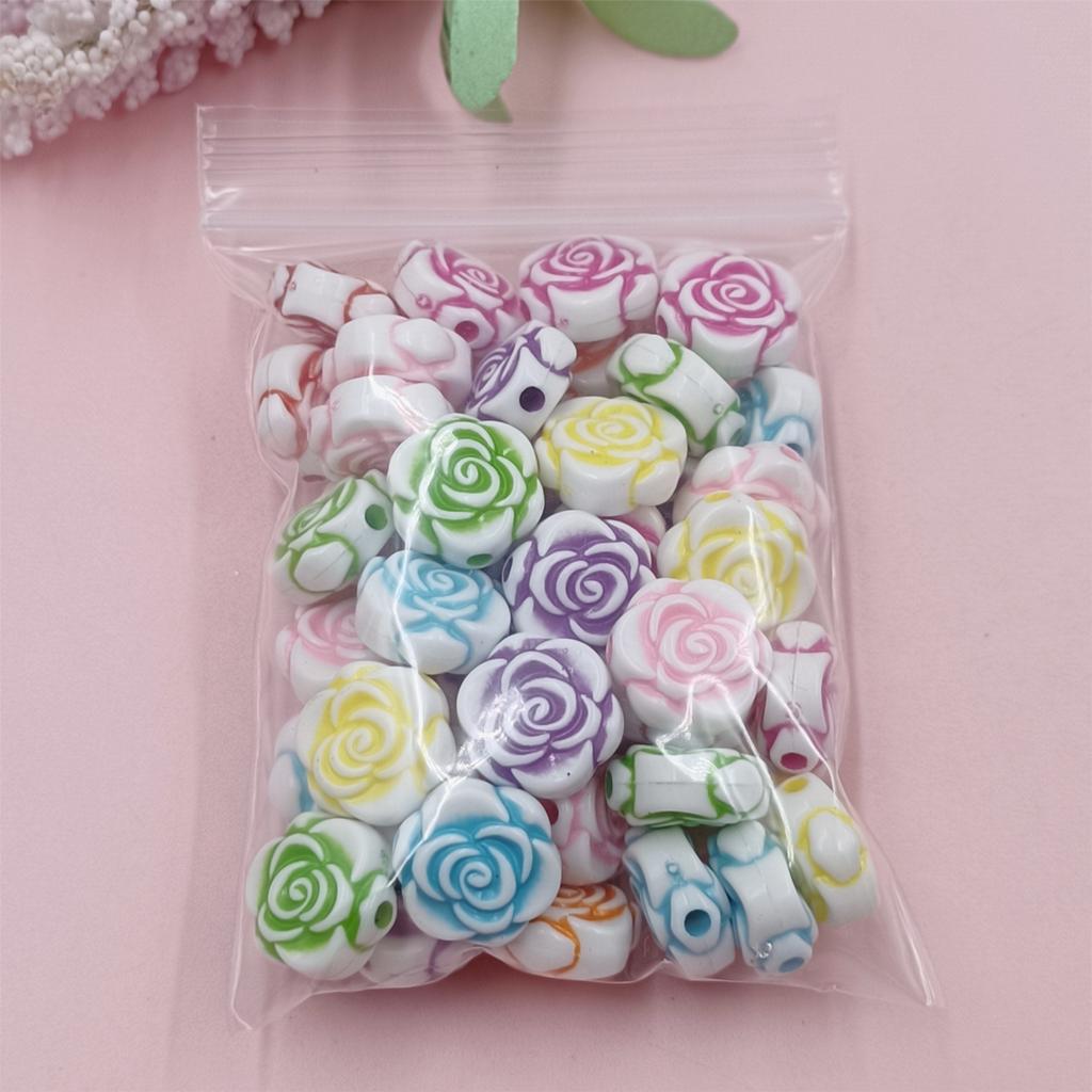 Luźne koraliki Bransoletka Kwiat 50 sztuk Naszyjnik Gilrs Biżuteria DIY Prezenty Ręcznie robione Płatki śniegu Kobiety Akrylowa Muszla