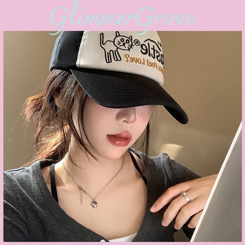 Chic Color Block Soft Top Women's Baseball Cap With Wide Brim For Flattering Fit