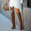 Sagit Women Fashion Casual Vintage Retro Long Knee-High Cowboy Boots Square Heel Shoes