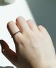 Alleun Silver 925 Couple Cubic Square Thin Ring Green