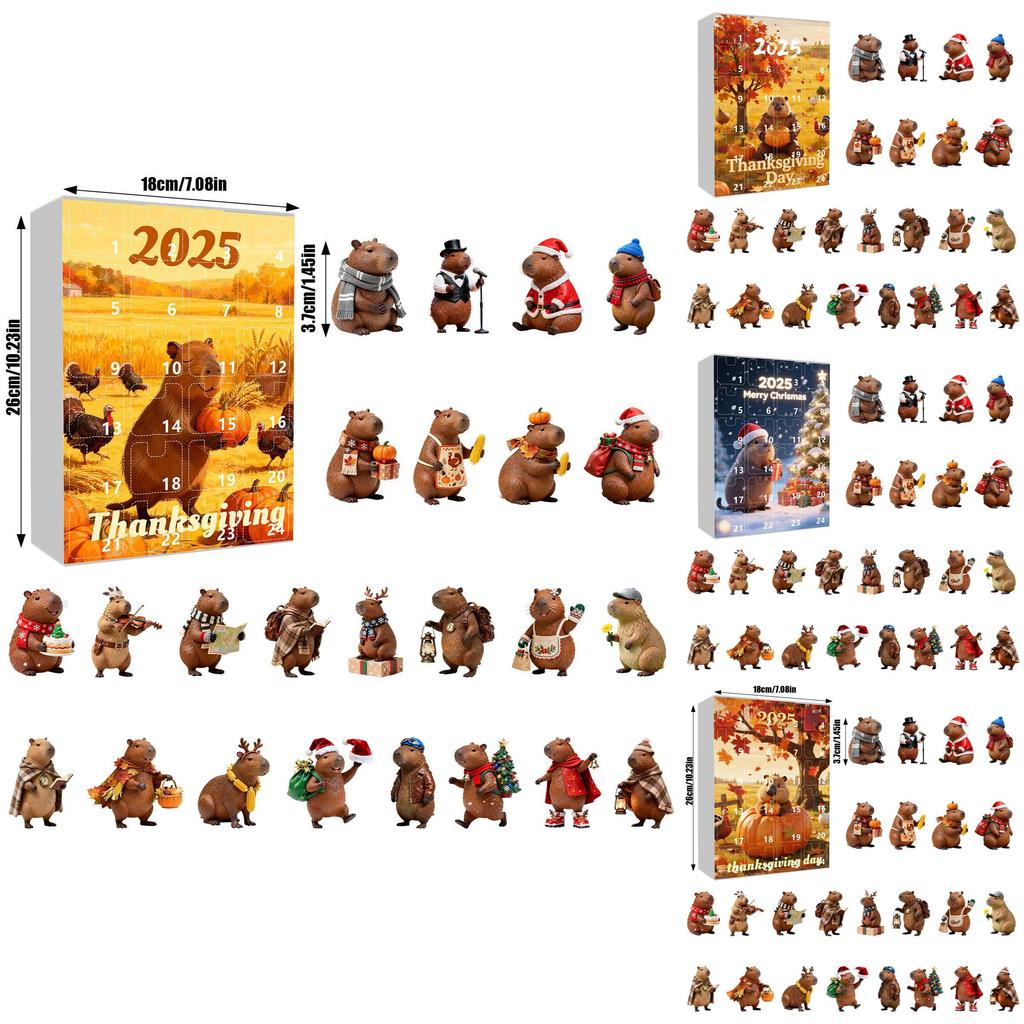 Christmas Marmot Themed Flat Pendant Calendar With Acrylic Components For Festive Decoration