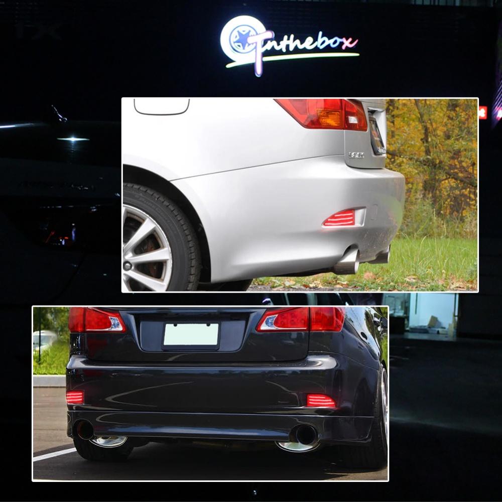 Red LED Rear Bumper Reflector Lights For Lexus IS250 IS350 Sedan 2006-2013 Tail/Brake Light Rear Fog Light Dynamic Turn Signal