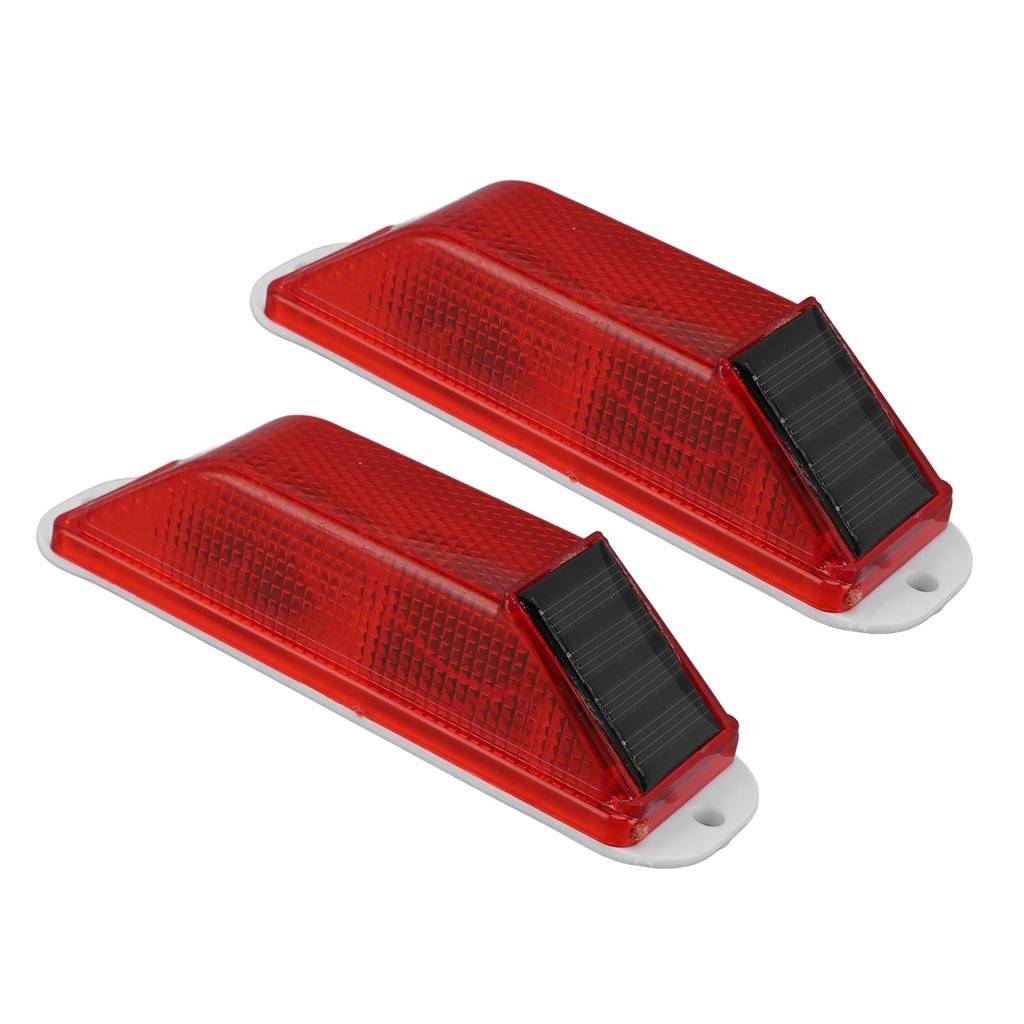 2pcs Solar Strobe Warning Light LED Warning Lamp High Bright Waterproof Light Control Flashing Bcon Barricade Construction Traffic Light