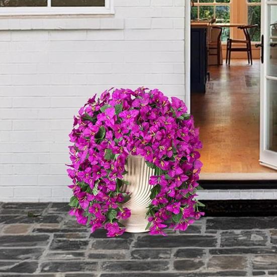 Artificial Bougainvillea Flower Faux Hanging Bougainvillea for Outside Long Trailing Vines Fake Flower for Door Porch Planter Urn Patio Balcony Decor
