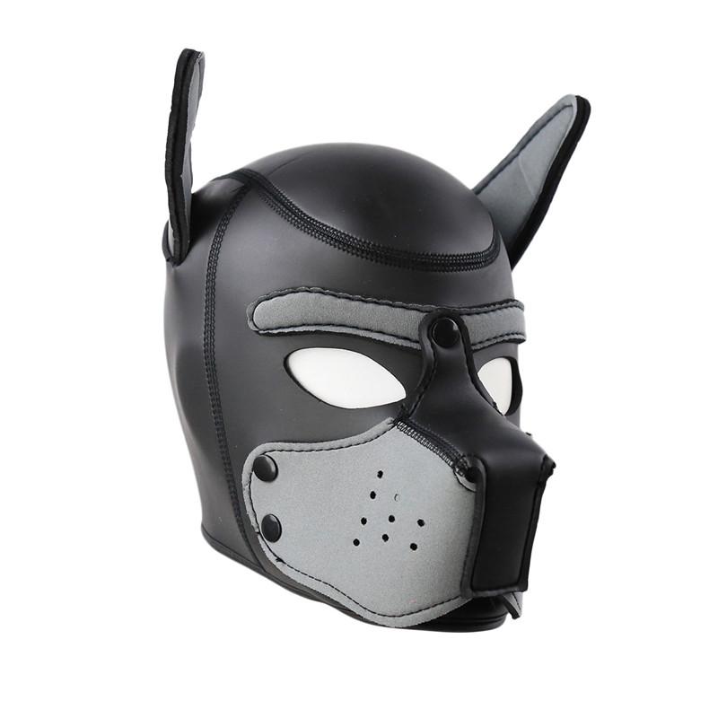 Fetish Gay Puppy Play Rubber Hood Adult Games Dog Slave Full Head BDSM Bondage Mask Hood Erotic Cosplay Sex Toys for Men