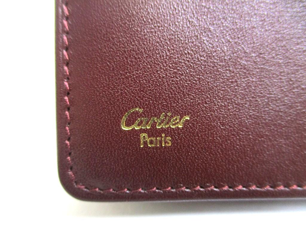 Authentic Cartier Must de Cartier Bordeaux Leather Bifold Long Wallet #a782  Refurbished
