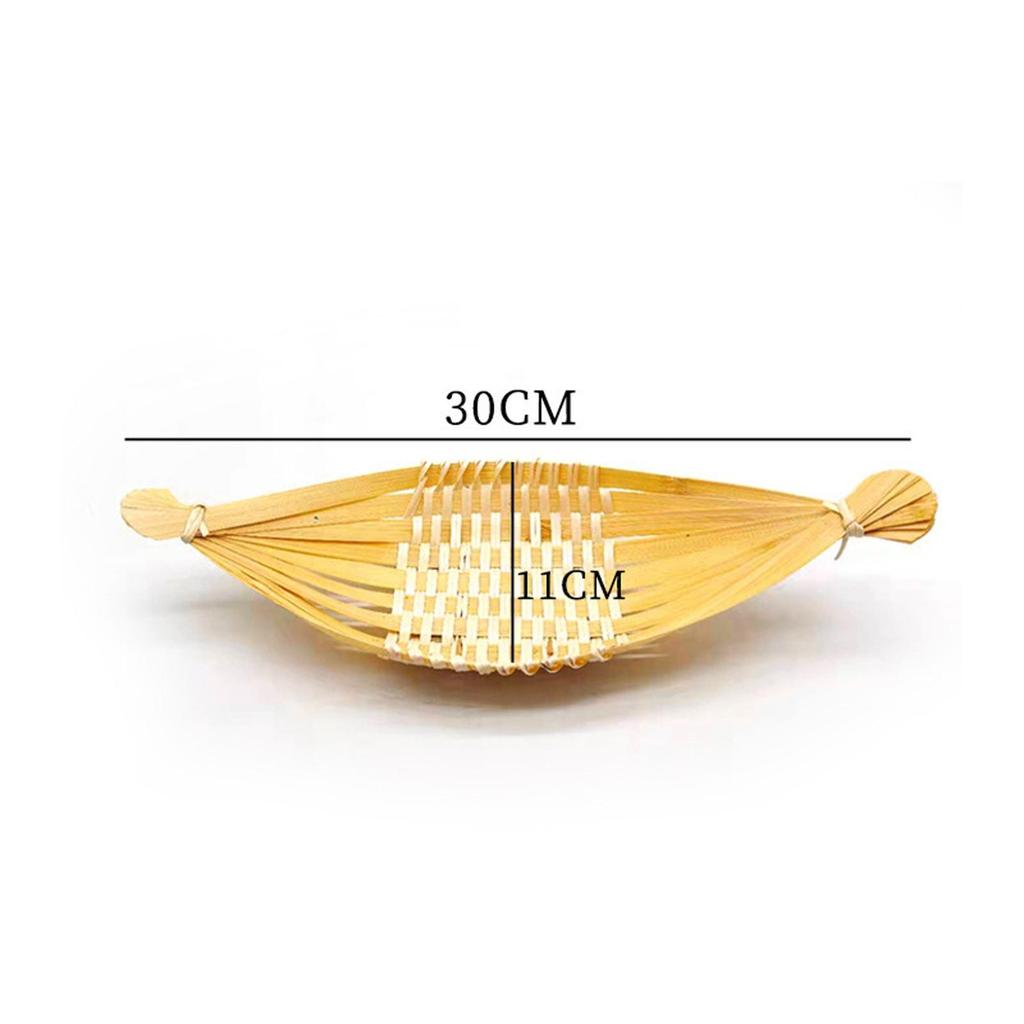 Woven Bamboo Serving Tray Food Storage Basket,Snack Cookie Plate,Woven Bread Basket Fruit Basket for Fruits Snacks