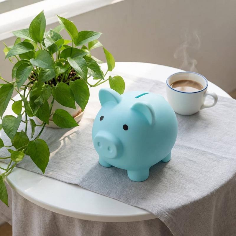 Cartoon Pig Silicone Piggy Bank Shock-Resistant Savings Jar with Easy Access Children's Financial Literacy Toy