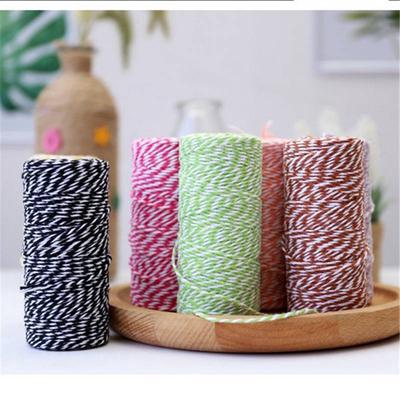 Double Color DIY 100m/roll Tag Rope Hand Woven Cotton Thread Handmade Cotton Rope