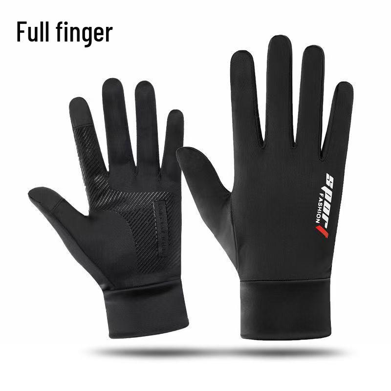 Men's Summer Ice Silk Non-slip Sun Gloves for Driving, Cycling, Takeaway & Fishing - 2.5 Finger Exposed & Full Finger Options