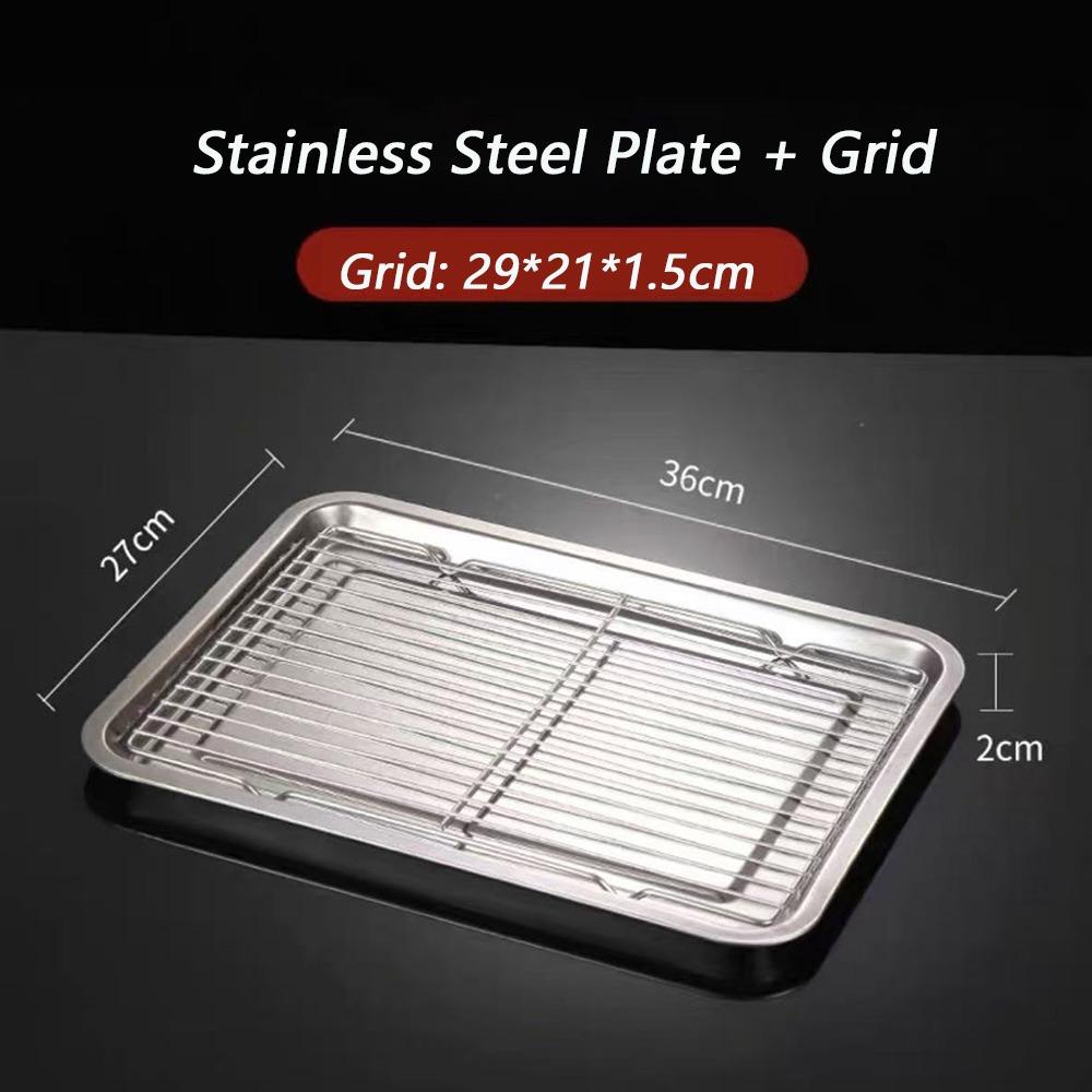 New 304 Stainless Steel Stainless Steel Baking Tray Oil Filter Removable Cooling Rack BBQ Tray Bakeware Oven Use