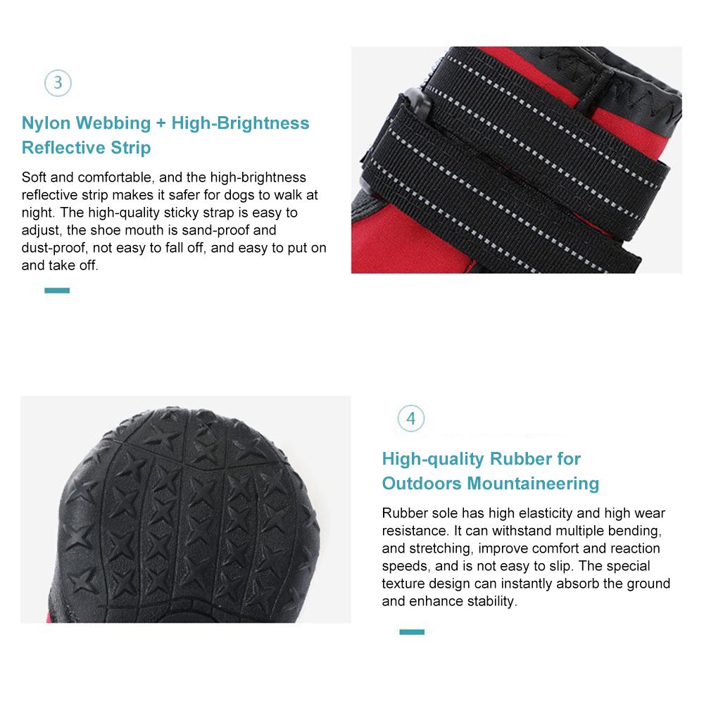 Hundeschuhe für große Hunde Wasserdichte Hundestiefel mit Reflexstreifen für heißen Asphalt Winter Schneebedeckt