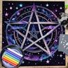 Star Circle Pattern Astrology Tablecloth Tarots Divinations Tablecloth Altars Cloth Divinations Board Game Accessory
