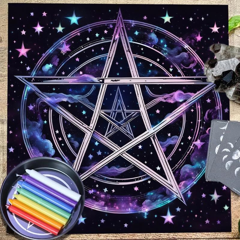 Star Circle Pattern Astrology Tablecloth Tarots Divinations Tablecloth Altars Cloth Divinations Board Game Accessory