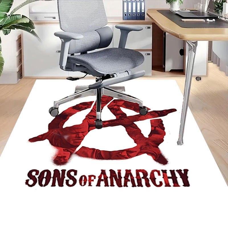 1pc Sons of Anarchy themed Office Carpet Chair Mats - durable polyester rug for home theater, office, dorm room decor - tA63