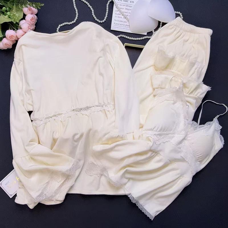 2025 Damen Samt Pyjama Set: Gemütliches Langarm-Oberteil & Hose für Herbst/Winter