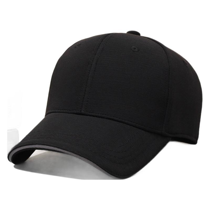 Hat Men's New Style Stair Cloth Solid Color Black Peaked Cap Women's Reflective Strip Baseball Cap Versatile Casual Sun Protection Sunshade
