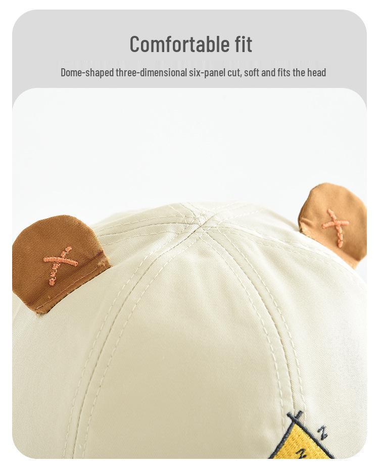 Vindtät solhatt för barn med 3D-tecknade öron – Söt basebollkeps med ankans näbb